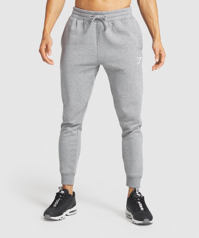 Men\'s Gymshark Crest Jogger Grey | CA 73N8AD